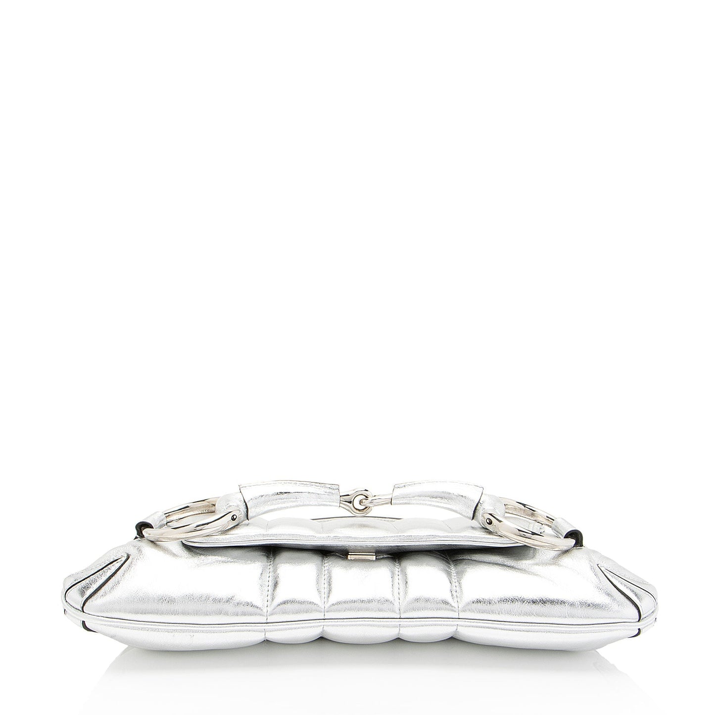 Gucci Metallic Calfskin Horsebit Chain Medium Shoulder Bag (SHF-dYk9f1)