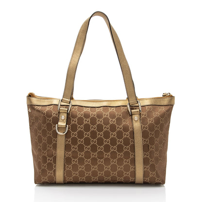 Gucci Metallic GG Canvas Abbey Medium Tote
