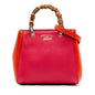 Gucci Mini Bicolor Calfskin Bamboo Shopper Satchel