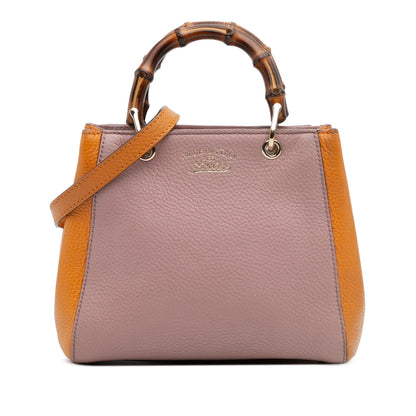 Gucci Mini Bicolor Calfskin Bamboo Shopper Satchel