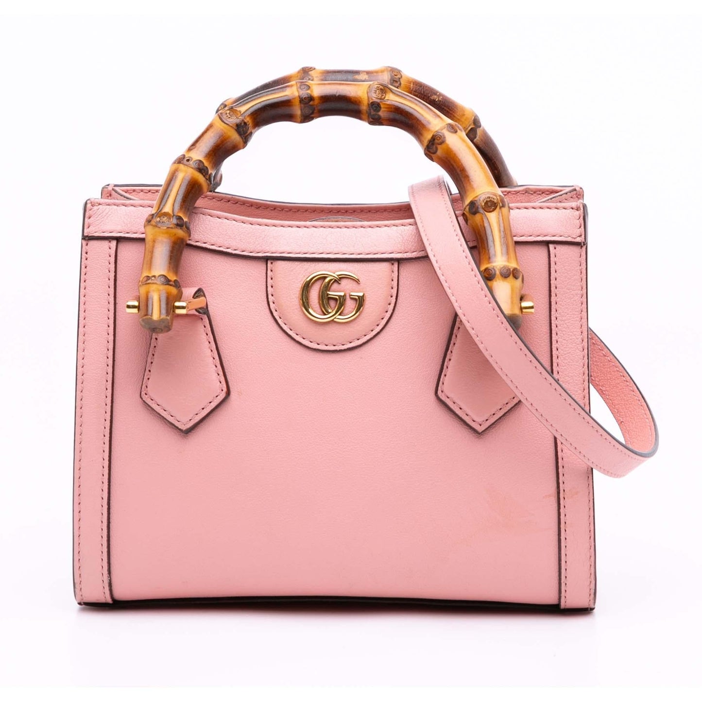 Gucci Mini Calfskin Bamboo Diana Satchel