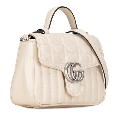 Gucci Mini GG Marmont Aria Matelasse Top Handle Bag (SHG-qPhLbm)