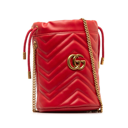 Gucci Mini GG Marmont Matelasse Bucket Bag (SHG-mU1NG8)