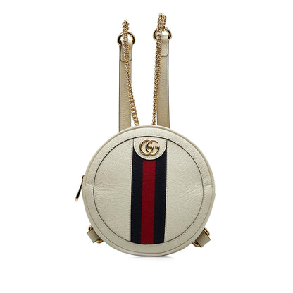 Gucci Mini Leather Round Ophidia Backpack