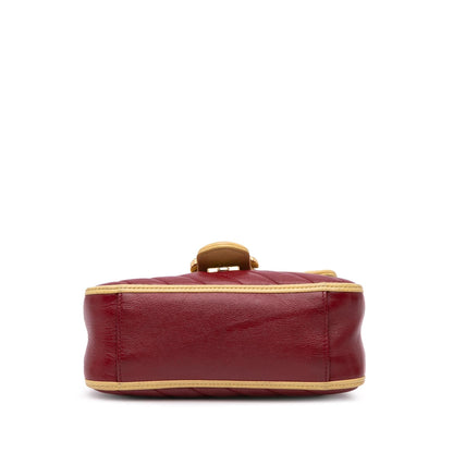 Gucci Mini Tricolor GG Marmont Matelasse Leather Torchon Top Handle Bag
