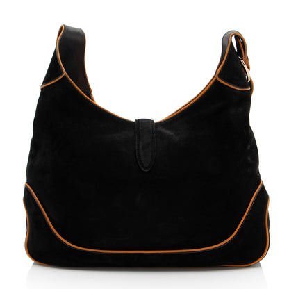 Gucci Nubuck Leather Jackie Medium Shoulder Bag (SHF-IN61fj)
