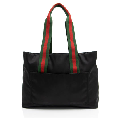 Gucci Nylon Embossed Web Large Tote