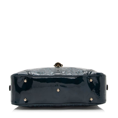 Gucci Embossed Horsebit Patent Leather Satchel