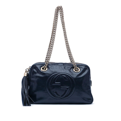 Gucci Patent Soho Chain Zip Shoulder Bag