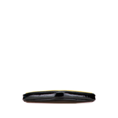 Gucci Patent and Rubber Game Patch Logo Wristlet Bag