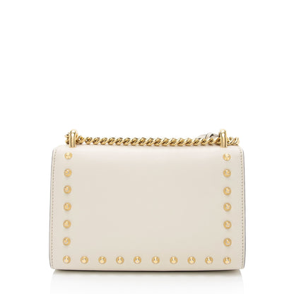 Gucci Pearl Embellished Leather Padlock Small Shoulder Bag (SHF-2JmpQy)