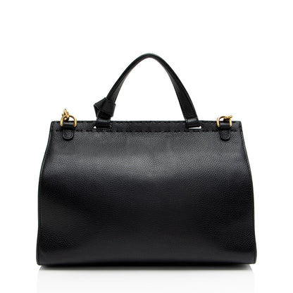 Gucci Pebbled Leather GG Marmont Top Handle