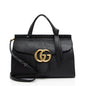 Gucci Pebbled Leather GG Marmont Top Handle