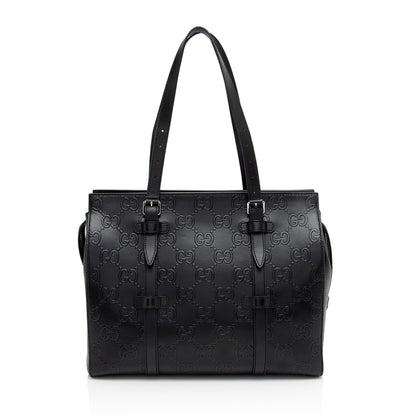 Gucci Perforated GG Embossed Zip Tote (SHF-Rjdpkd)