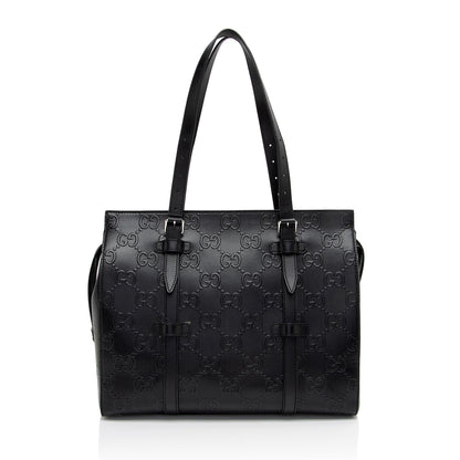 Gucci Perforated GG Embossed Zip Tote (SHF-Rjdpkd)