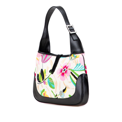 Gucci Printed Canvas Floral Jackie Shoulder Bag