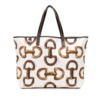 Gucci Printed Canvas Horsebit Tote