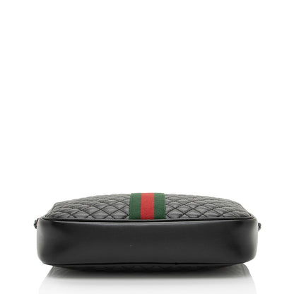 Gucci Quilted Leather Web Trapuntata Small Shoulder Bag