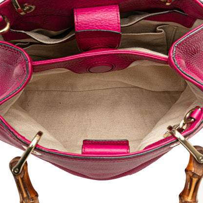 Gucci Small Calfskin Bamboo Shopper Satchel