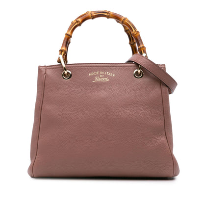 Gucci Small Calfskin Bamboo Shopper Satchel