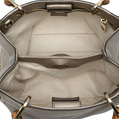 Gucci Small Calfskin Bamboo Shopper Satchel