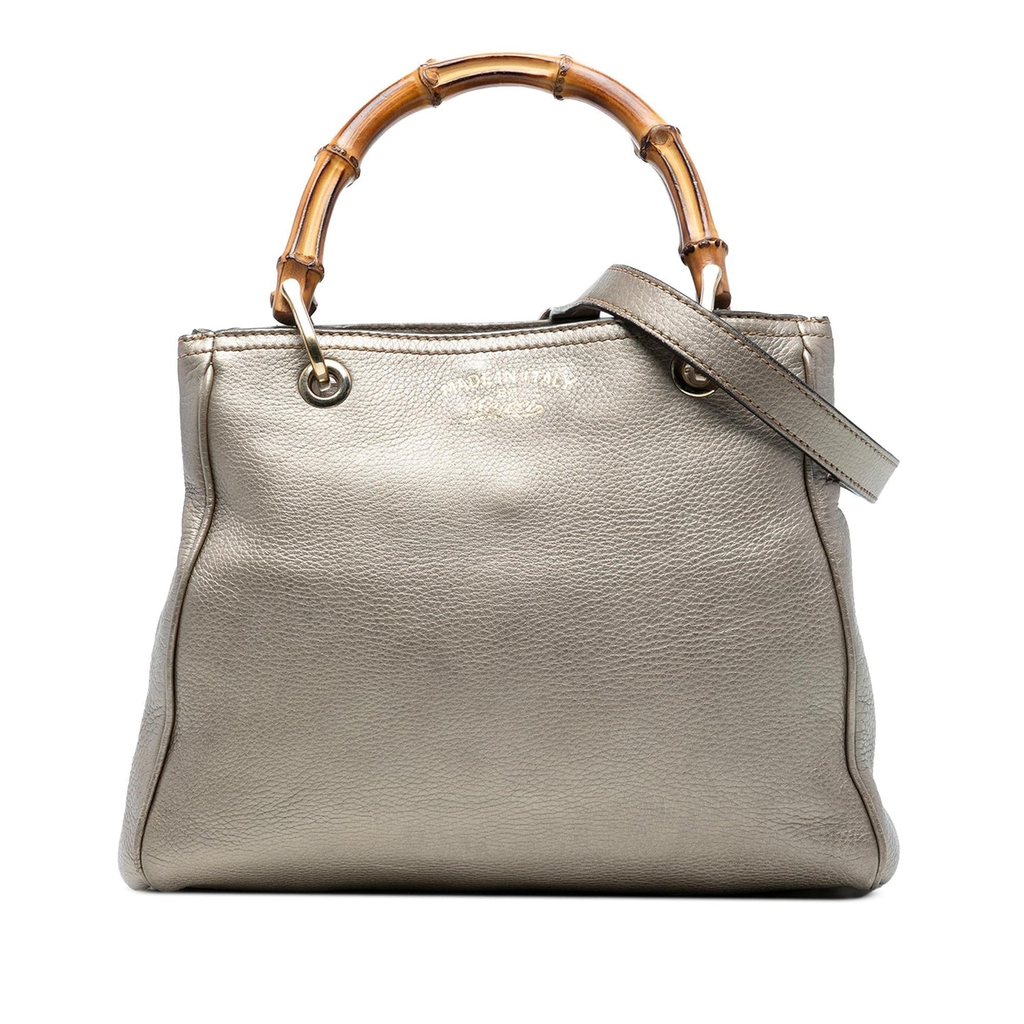 Gucci Small Calfskin Bamboo Shopper Satchel
