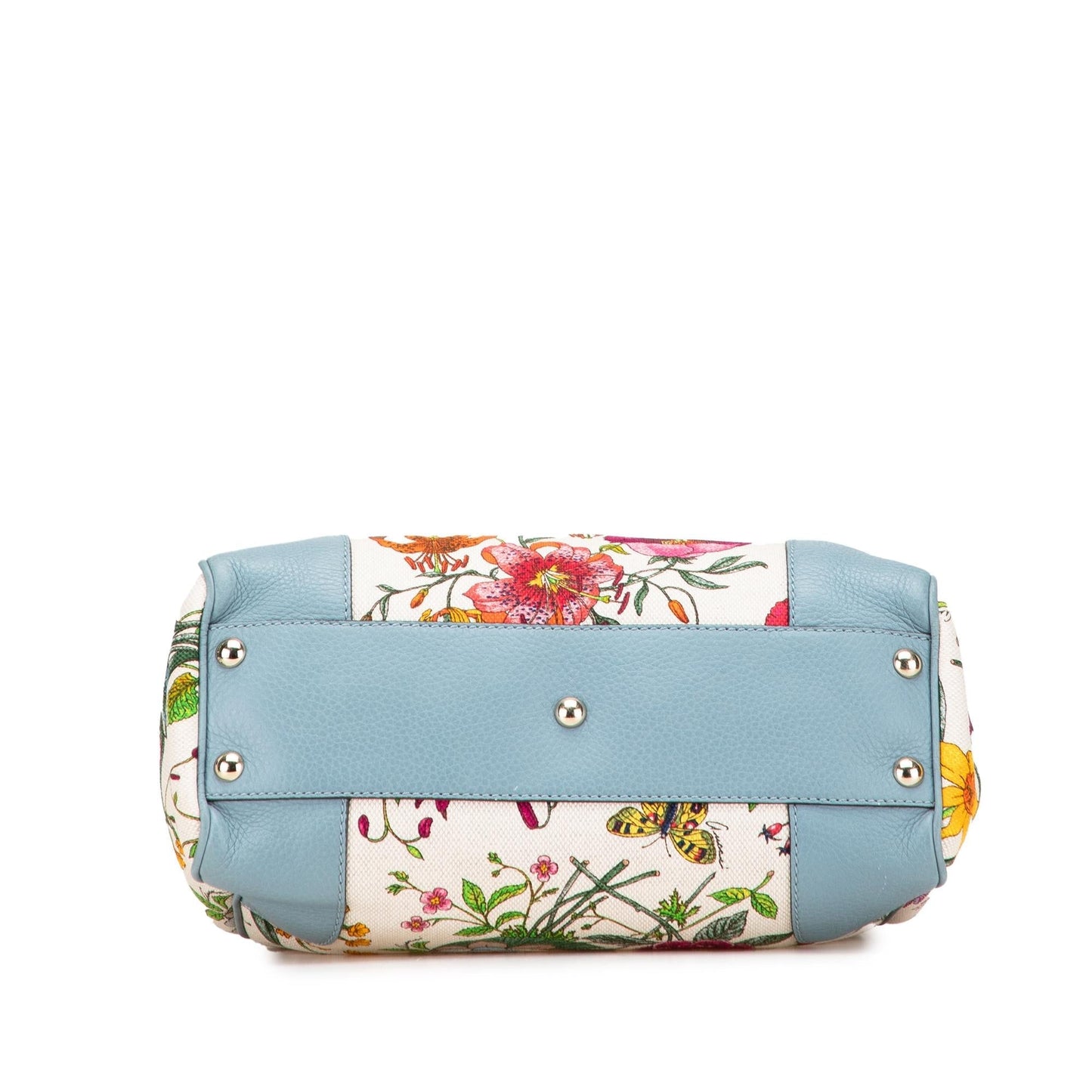 Gucci Small Canvas Flora Bamboo Shopper Satchel
