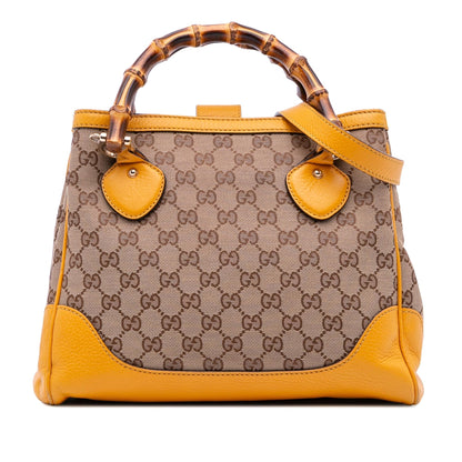 Gucci Small GG Canvas Diana Bamboo Top Handle Tote