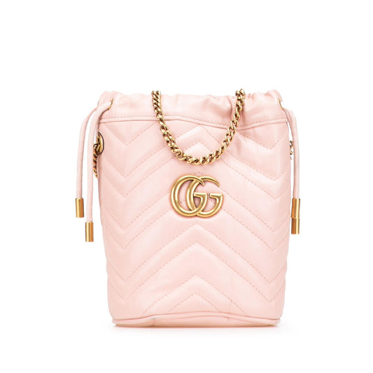 Gucci Small GG Marmont Leather Matelasse Bucket Bag