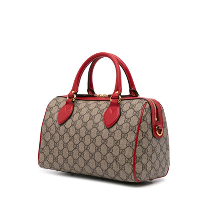 Gucci Small GG Supreme Kingsnake Heart Embroidered Satchel