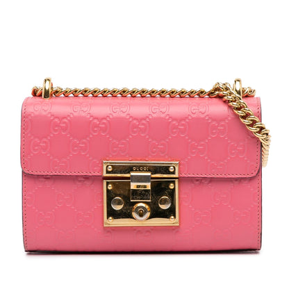 Gucci Small Guccissima Padlock Crossbody Bag (SHG-1P2MX2)