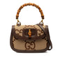 Gucci Small Jumbo GG Canvas Bamboo 1947 Top Handle Bag