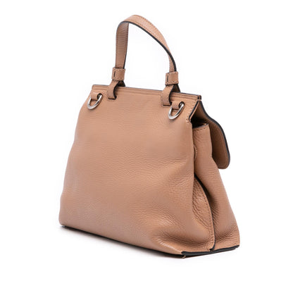 Gucci Small Leather Bamboo Daily Satchel