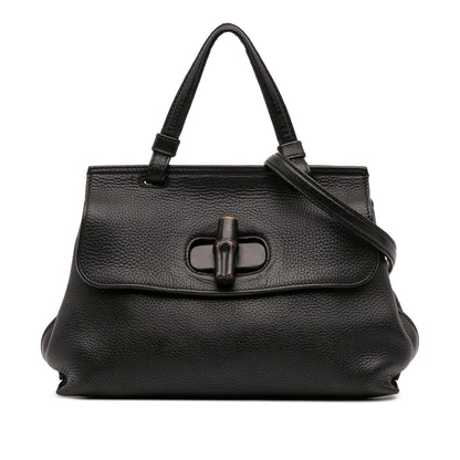 Gucci Small Leather Bamboo Daily Satchel