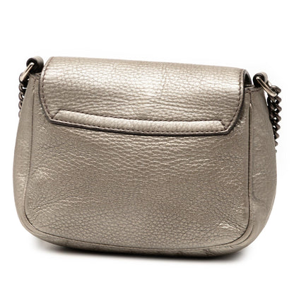 Gucci Small Metallic Leather Soho Chain Flap Crossbody