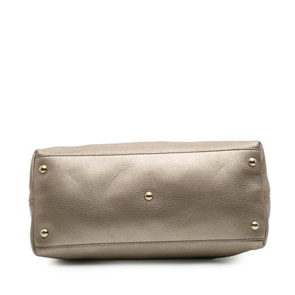 Gucci Small Metallic Leather Soho Working Satchel