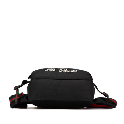 Gucci Techno Canvas Web L Aveugle Par Amour Embroidered Belt Bag