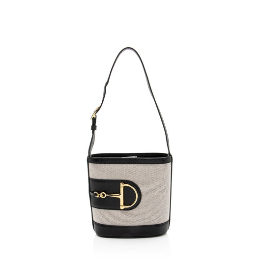 Gucci Toile Leather Gucci 73 Small Bucket Bag
