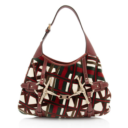 Gucci Velvet Horsebit 85th Anniversary Large Hobo (SHF-zg4KIX)