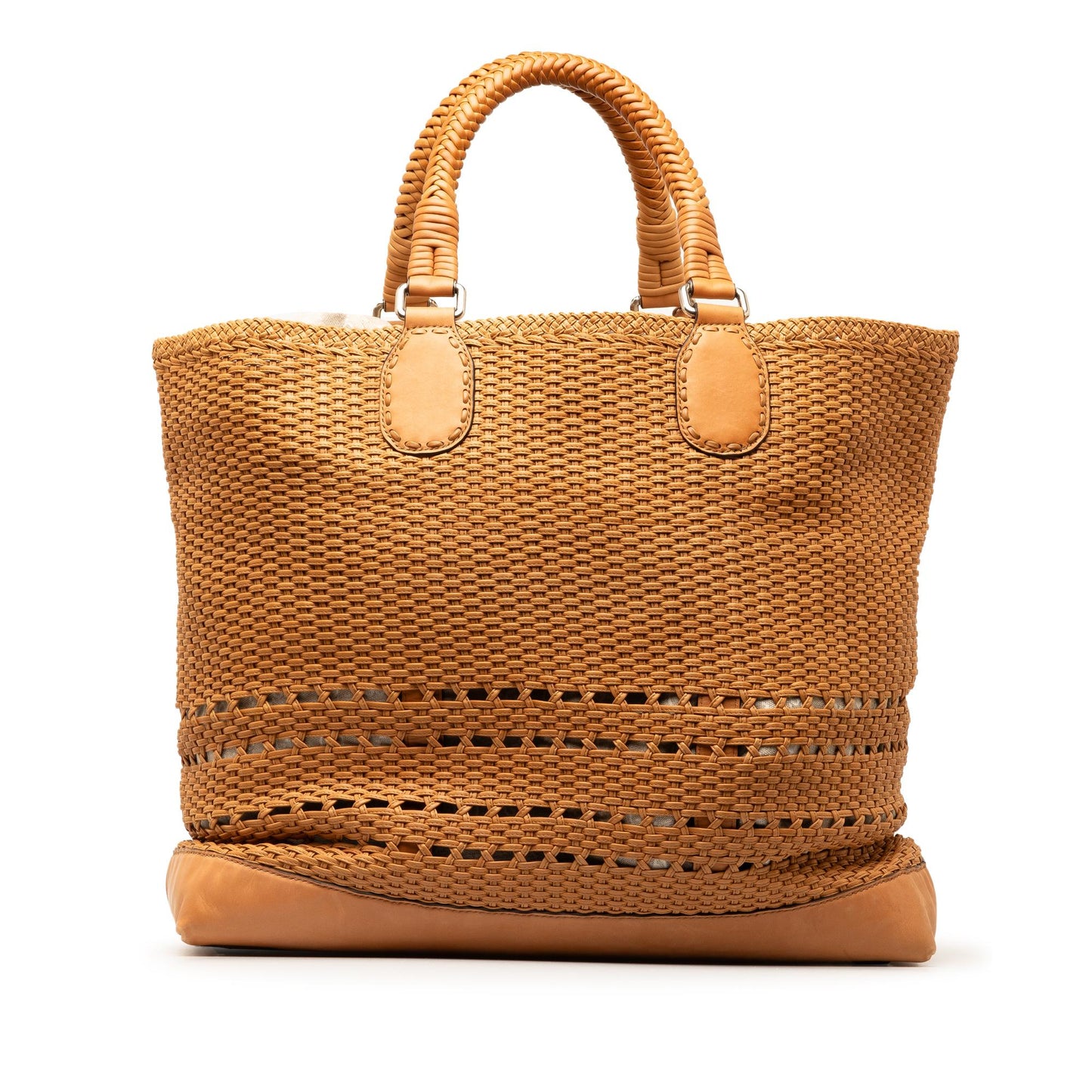 Gucci Woven Leather Tote (SHG-PXQlVm)