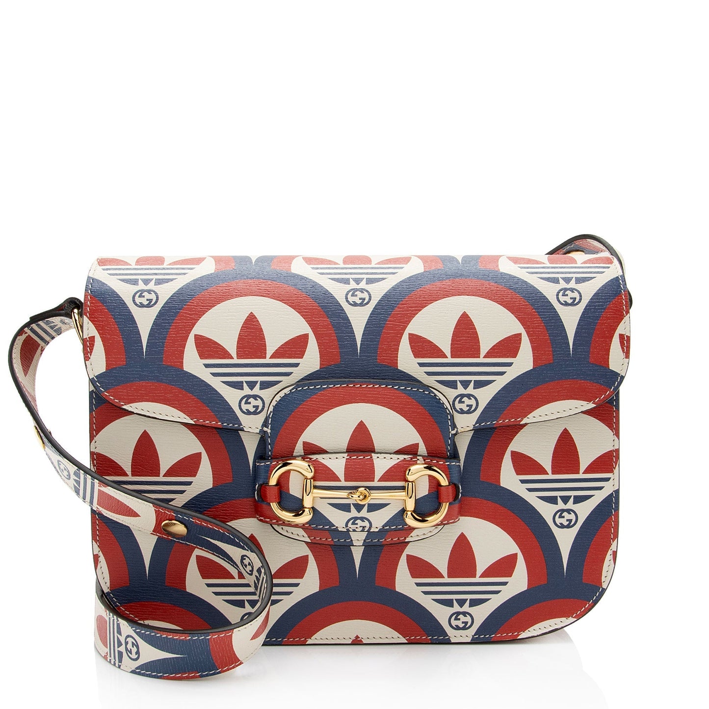 Gucci x Adidas Calfskin Interlocking G Horsebit 1955 Medium Shoulder Bag