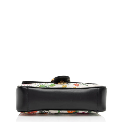 Gucci X Balenciaga Canvas Flora Gg Marmont The Hacker Project Small Flap Shoulder Bag Shf-Nczee5