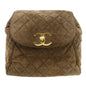 Chanel Backpack Suede, Plated Gold Brown COCO Mark Matrasse Women d