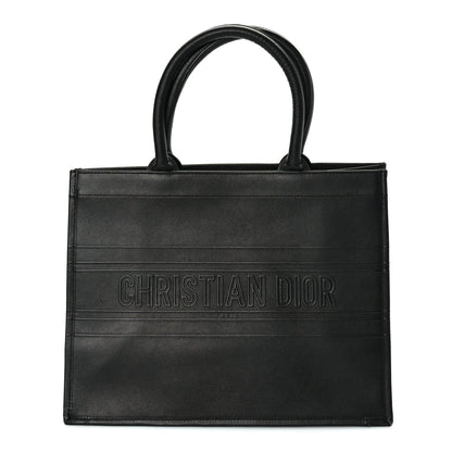Christian Dior Calfskin Embossed Medium Book Tote Black