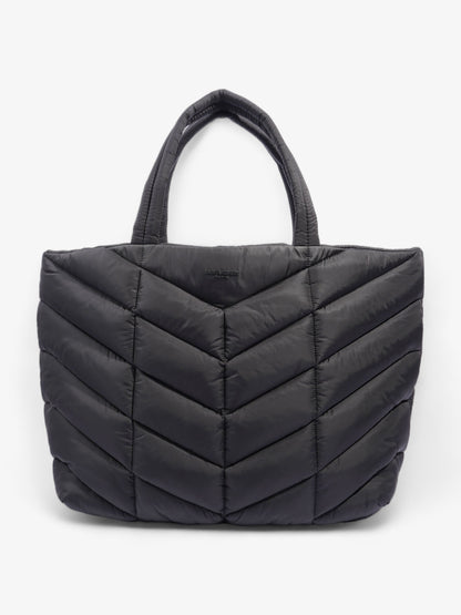 Saint Laurent Logo Detailed Puffer Tote Bag Black Polyamide