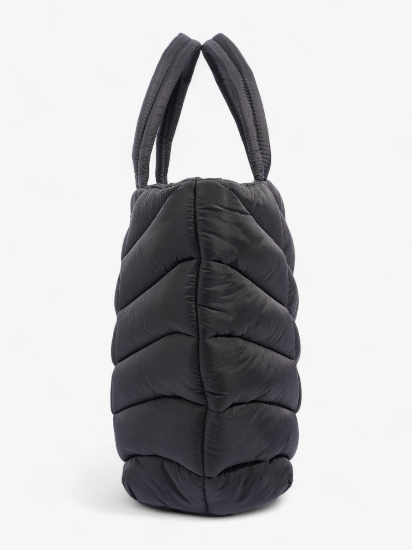 Saint Laurent Logo Detailed Puffer Tote Bag Black Polyamide