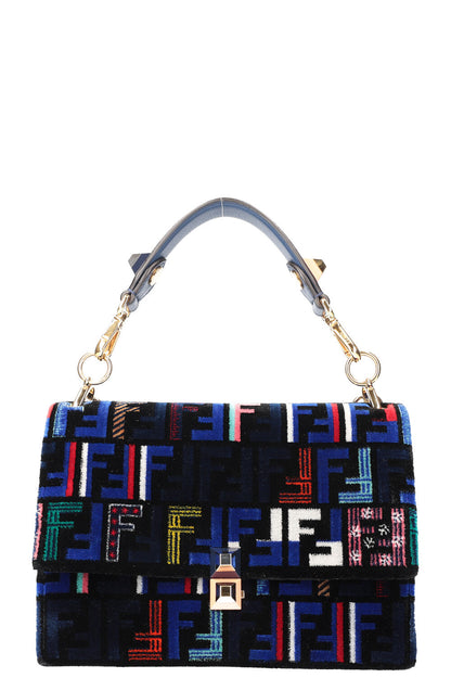 FENDI Kan I Bag Velvet Blue