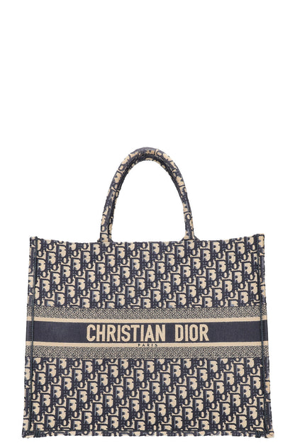 Christian Dior Book Tote Large Oblique Blue