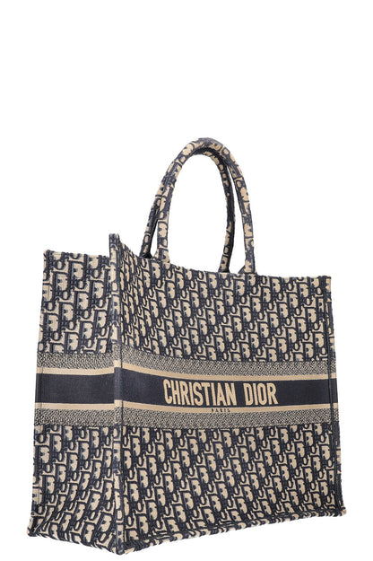 Christian Dior Book Tote Large Oblique Blue