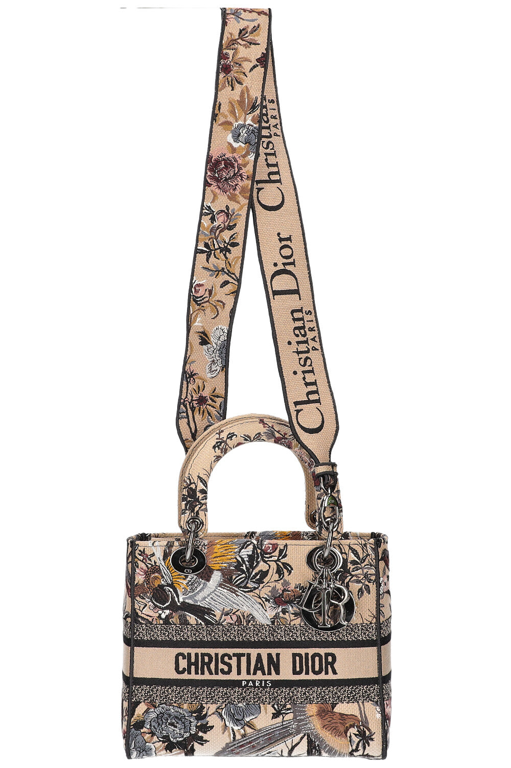 Christian Dior Medium D-Lite Bag Toile De Jouy Jardin D'Hiver Embroidery